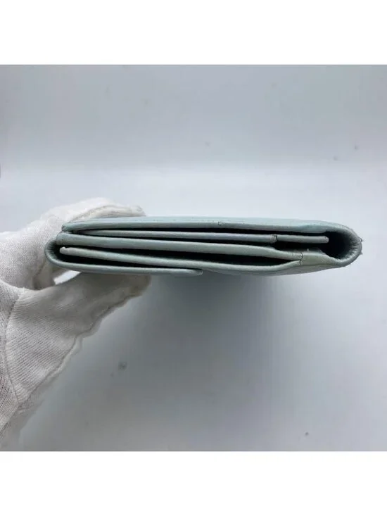 Chanel Coco Button Bifold Wallet Lime Green Card Billfold - Picture 5 of 16